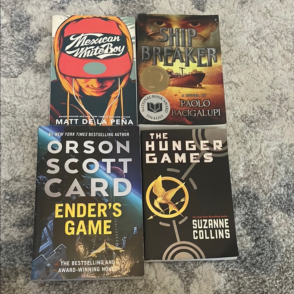 Set of Four Popular Young Adult Novels: The Hunger Games, Ender's Game & More.